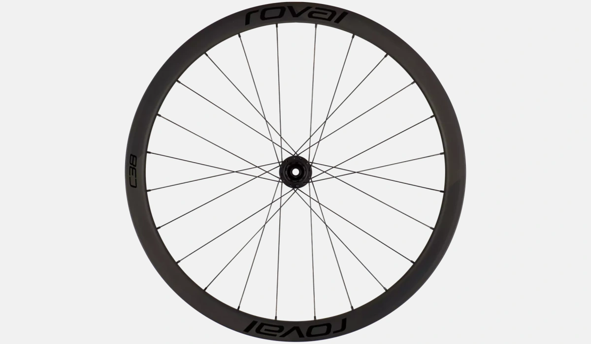 30021 450 WHL C 38 DISC WHEELSET SATIN CARBON BLK REAR SIDE